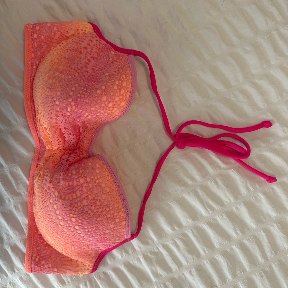 Victoria's Secret Pink and Orange Lace Bra